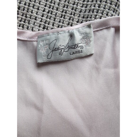 Jaclyn Smith VINTAGE Light Pink Lace Trim Nightgown Mid Length Cap Sleeve L - Picture 5 of 10